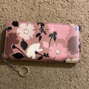 Kate Spade Pink and Black Floral Wallet. NWOT.
